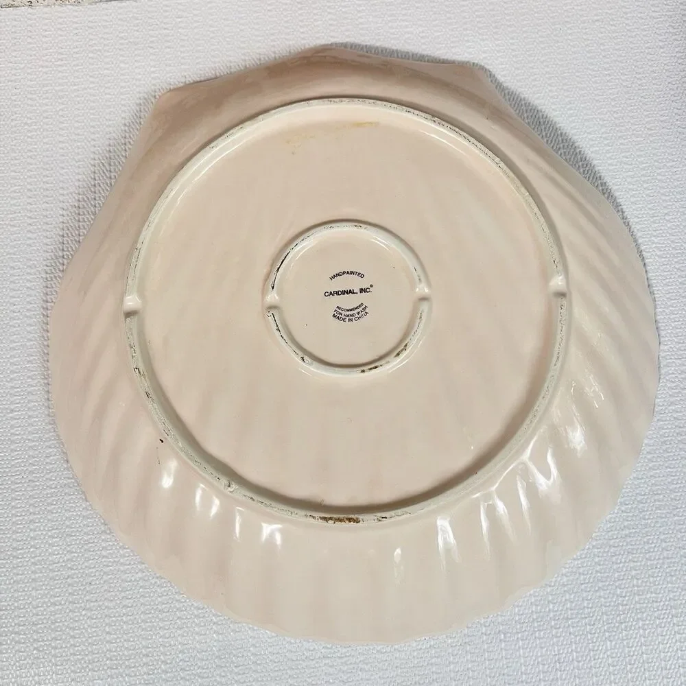 Vintage Ceramic SHELL Tray Trinket Jewelry Catchall Pink Figural Home Decor